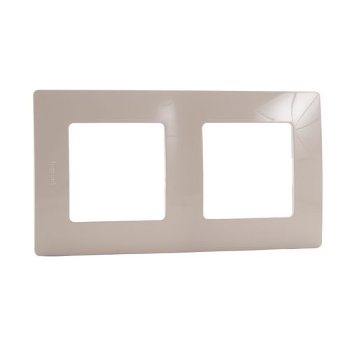 Legrand tweevoudige afdekplaat Niloé horizontaal/verticaal roomwit