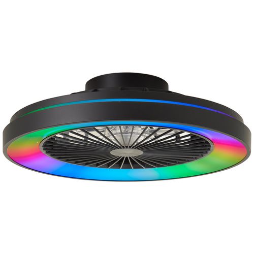 Brilliant Plafondventilator Mazzaro Zwart ?48,5cm Cct Rgb 40w