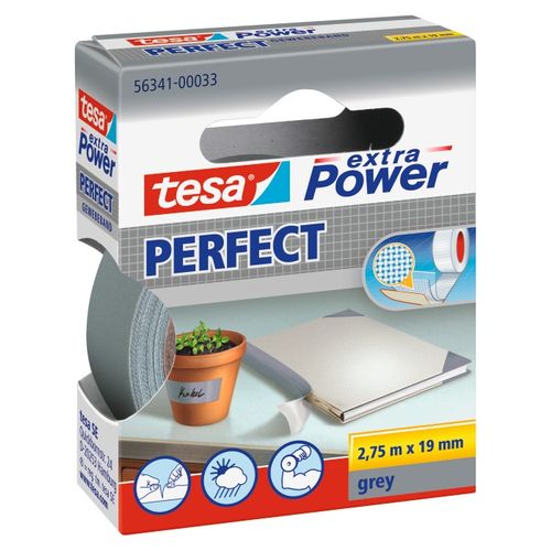Tesa reparatietape Extra Power Perfect grijs 2,75mx19mm
