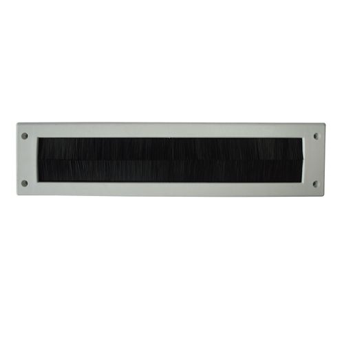 Sencys brievenbusplaat met tochtborstel wit 325x75mm