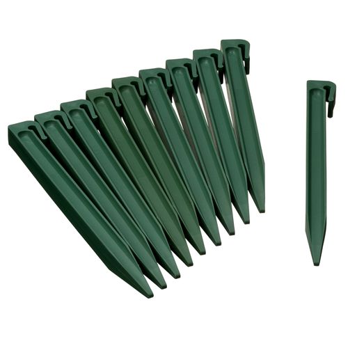 Nature Grondpennen Voor Tuinborder Polyethyleen Groen 1,9x1,8x26,7cm 10 Stuks: